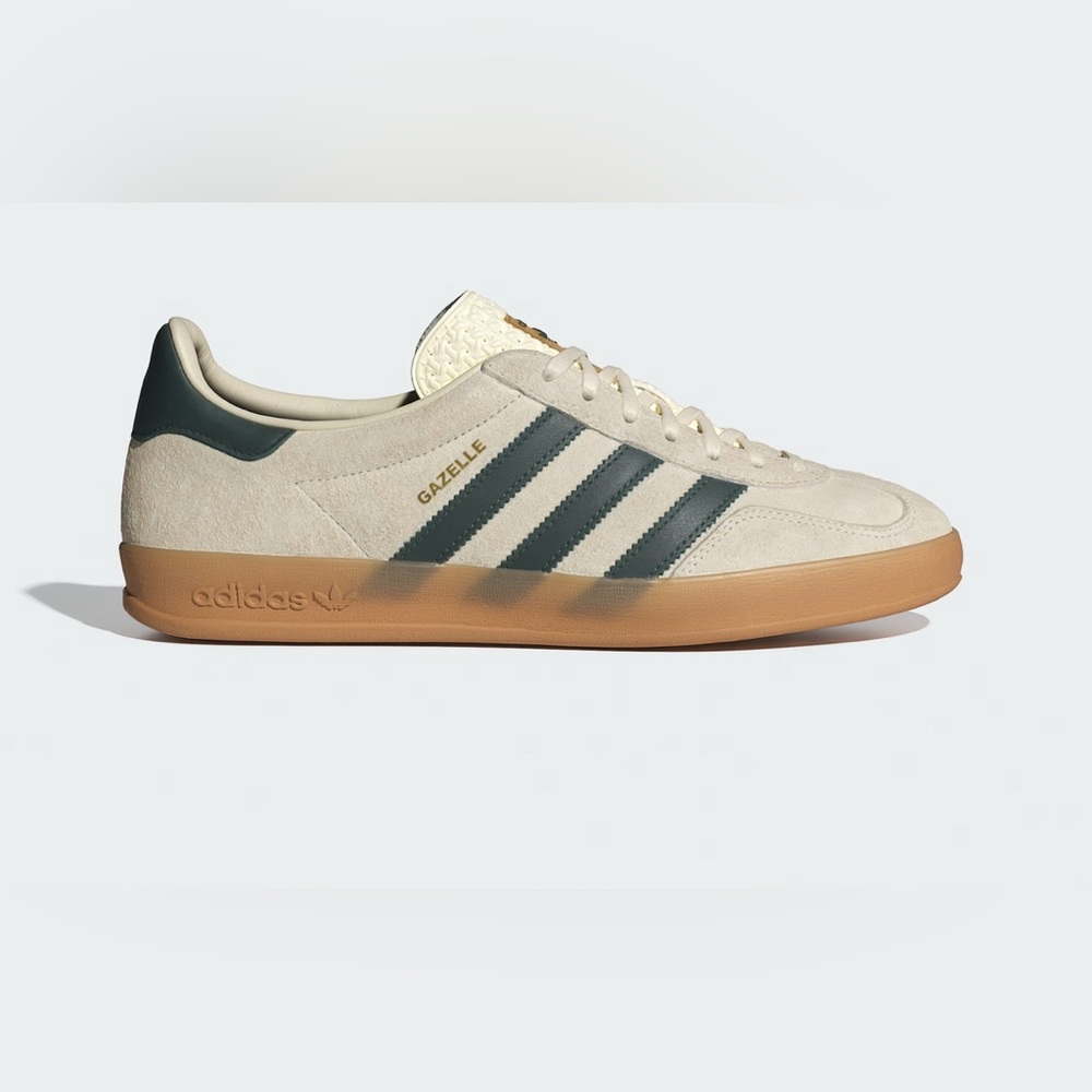 Adidas men's Gazelle shoes size 13 in green and cream